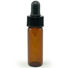 Amber colored glass dropper vial